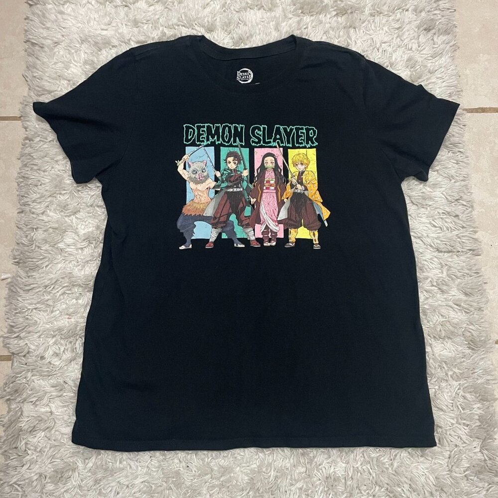 Demon Slayer T-Shirt Black XXLarge Anime Graphic Tee 100% Cotton